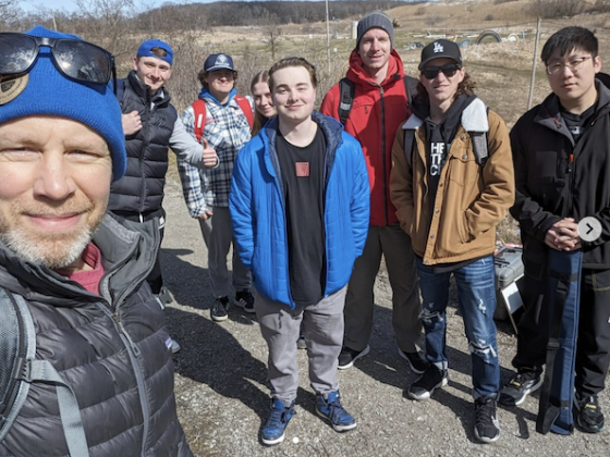 Students of Digital Mapping in the Department of Geography and Tourism Studies hiked to Glenridge Quarry to do fieldwork
